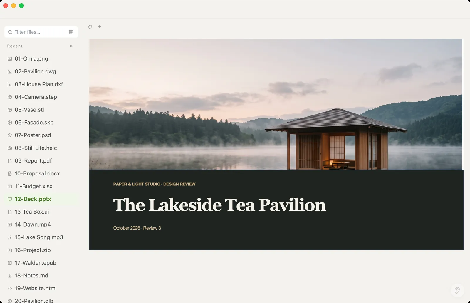 PowerPoint .pptx slide deck opened in Omia